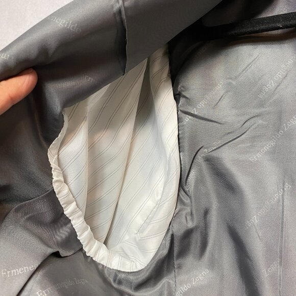 VINTAGE Ermenegildo Zegna Blazer Mens 56R Gray Plaid Sport Coat Notch Patch - Picture 13 of 16